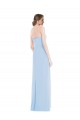 Buy Sweetheart Long Soft Chiffon Light Sky Blue Sleeveless Evening Dress UK