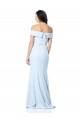 Buy High Neck Long Stretch Crepe Light Sky Blue Sleeveless Evening Dress UK