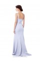 Buy High Neck Long Stretch Crepe Light Sky Blue Sleeveless Evening Gowns UK