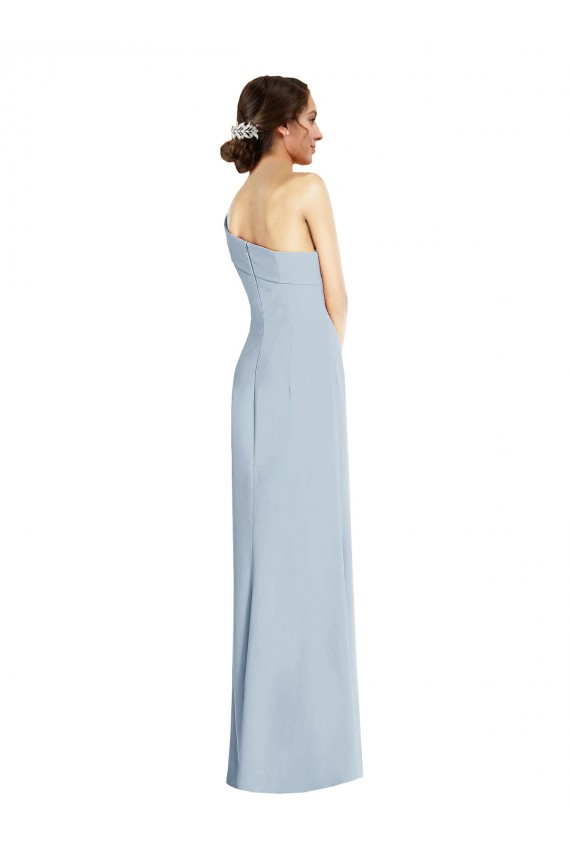 Buy Off the Shoulder Long Stretch Crepe Light Sky Blue Sleeveless Formal Evening Dress UK