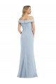 Buy Off the Shoulder Long Stretch Crepe Light Sky Blue Sleeveless Semi Formal Evening Dress UK