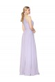 Buy High Neck Long Soft Chiffon Lilac Sleeveless Formal Evening Dress UK