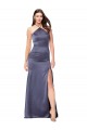 Buy Halter Neck Long Silky Satin Dusk Sleeveless Formal Evening Dress UK