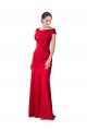 Buy Long Stretch Crepe Red Sleeveless Formal Evening Dress UK