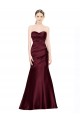 Buy Sweetheart Long Satin Burgundy Sleeveless Formal Evening Dress UK
