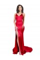 Buy Sweetheart Long Stretch Satin Red Sleeveless Formal Evening Dress UK
