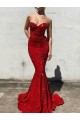 Buy Sweetheart Court Train Velvet Sequin Burgundy Sleeveless Evening Dress UK