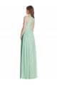 Buy Halter Neck Long Soft Chiffon Mint Green Sleeveless Semi Formal Evening Dress UK