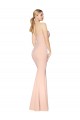 Buy High Neck Long Stretch Crepe Nude Sleeveless Evening Dress UK