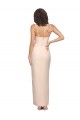 Buy Strapless Long Stretch Crepe Nude Sleeveless Semi Formal Evening Dress UK