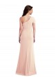Buy One Shoulder Long Stretch Crepe Nude Cap Sleeves Formal Evening Dress UK