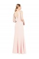 Buy High Neck Long Stretch Crepe Pink Sleeveless Formal Evening Dress UK