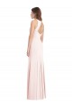 Buy Bateau Neck Long Stretch Crepe Pink Sleeveless Semi Formal Evening Dress UK