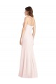 Buy Strapless Long Stretch Crepe Pink Sleeveless Semi Formal Evening Dress UK