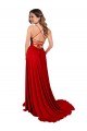 Buy Square Neck Long Spandex & Lace Red Sleeveless Semi Formal Evening Dress UK