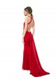 Buy High Halter Neck Long Stretch Crepe Red Sleeveless Formal Evening Dress UK