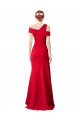 Buy Long Stretch Crepe Red Sleeveless Formal Evening Dress UK