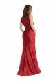 Buy Square Neck Long Silky Satin Red Sleeveless Plus Size Formal Evening Dress UK