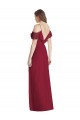 Buy V-Neck Long Soft Chiffon Royal Blue Cold Shoulder Semi Formal Evening Dress UK