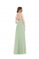 Buy Scoop Neck Long Soft Chiffon Sage Sleeveless Semi Formal Evening Dress UK