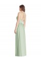 Buy V-Neck Long Soft Chiffon Sage Sleeveless Semi Formal Evening Dress UK