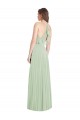 Buy V-Neck Long Soft Chiffon Sage Cold Shoulder Semi Formal Evening Dress UK