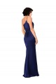 Buy One Shoulder Long Silky Satin Sapphire Sleeveless Black Tie Evening Dress UK
