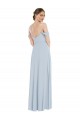 Buy Off the Shoulder Long Soft Chiffon Sea Glass Flounce Sleeves Semi Formal Evening Dress UK