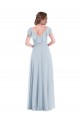 Buy V-Neck Long Soft Chiffon Sea Glass Sleeveless Black Tie Evening Dress UK