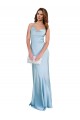 Buy Cowl Neck Long Silky Satin Light Sky Blue Sleeveless Formal Evening Dress UK