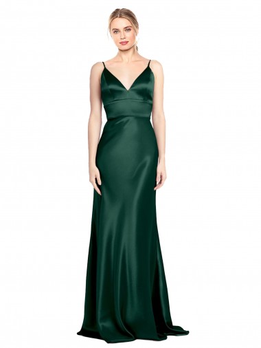 Buy High Neck Long Stretch Satin Hunter Sleeveless Formal Evening Dress UK