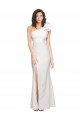 Buy One Shoulder Long Stretch Crepe Ivory Sleeveless Formal Evening Dress UK
