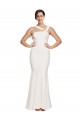 Buy Square Neck Long Stretch Crepe Ivory Sleeveless Formal Evening Dress UK