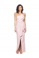 Buy Strapless Long Stretch Crepe Pink Sleeveless Evening Dress UK