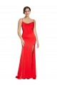 Buy Strapless Long Stretch Satin Red Sleeveless Formal Evening Dress UK