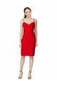 Buy Sweetheart Cocktail Length Stretch Crepe Red Sleeveless Formal Evening Dress UK