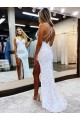 Buy V-Neck Long Velvet Sequin Sleeveless Evening Dress UK