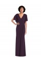 Buy V-Neck Long Spandex Grape Split Sleeves Formal Evening Dress UK