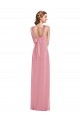 Buy Halter Neck Long Soft Chiffon Skin Pink Sleeveless Semi Formal Evening Dress UK