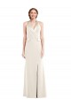 Buy Halter Neck Long Stretch Crepe Ivory Sleeveless Semi Formal Evening Dress UK