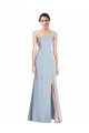Buy Off the Shoulder Long Stretch Crepe Light Sky Blue Sleeveless Formal Evening Dress UK