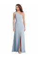 Buy One Shoulder Long Stretch Crepe Light Sky Blue Sleeveless Formal Evening Dress UK