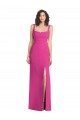 Buy Square Neck Long Stretch Crepe Fuchsia Sleeveless Semi Formal Evening Dress UK