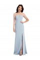 Buy Strapless Long Stretch Crepe Light Sky Blue Sleeveless Evening Gowns UK
