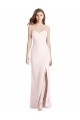 Buy Strapless Long Stretch Crepe Pink Sleeveless Semi Formal Evening Dress UK
