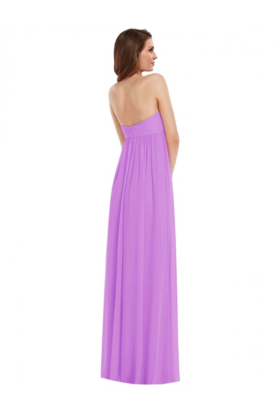 Buy Sweetheart Long Soft Chiffon Violet Sleeveless Semi Formal Evening Dress UK