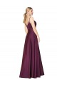 Buy High Neck Long Stretch Crepe Wild Berry Sleeveless Formal Evening Dress UK